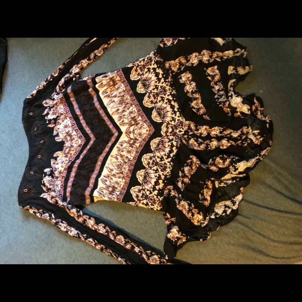 Floral Free People long sleeve tunic